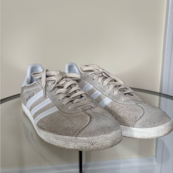 Adidas Gazelle Light Tan Gray Taupe Suede Sneakers Shoes